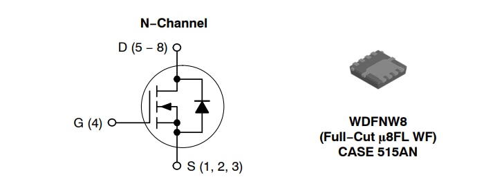 Application Circuit Diagram - onsemi NVTFWS002N04XM MOSFET